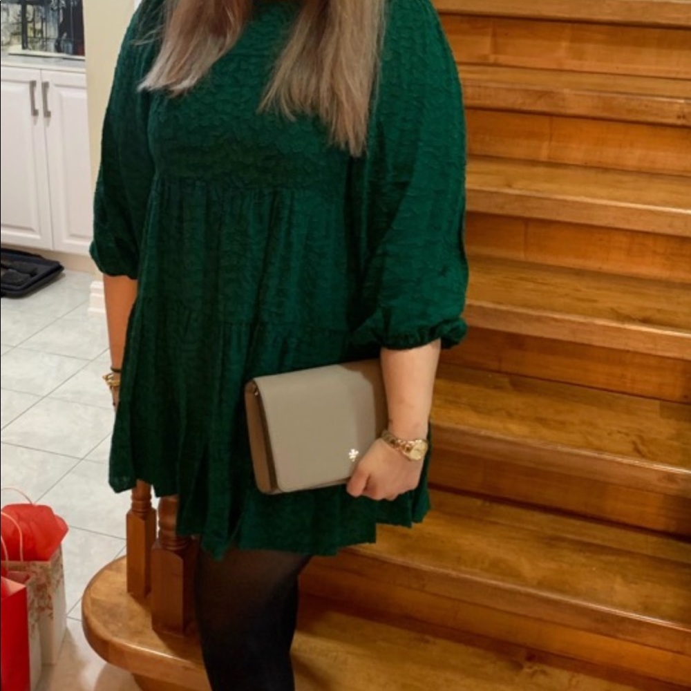 Green flare dress